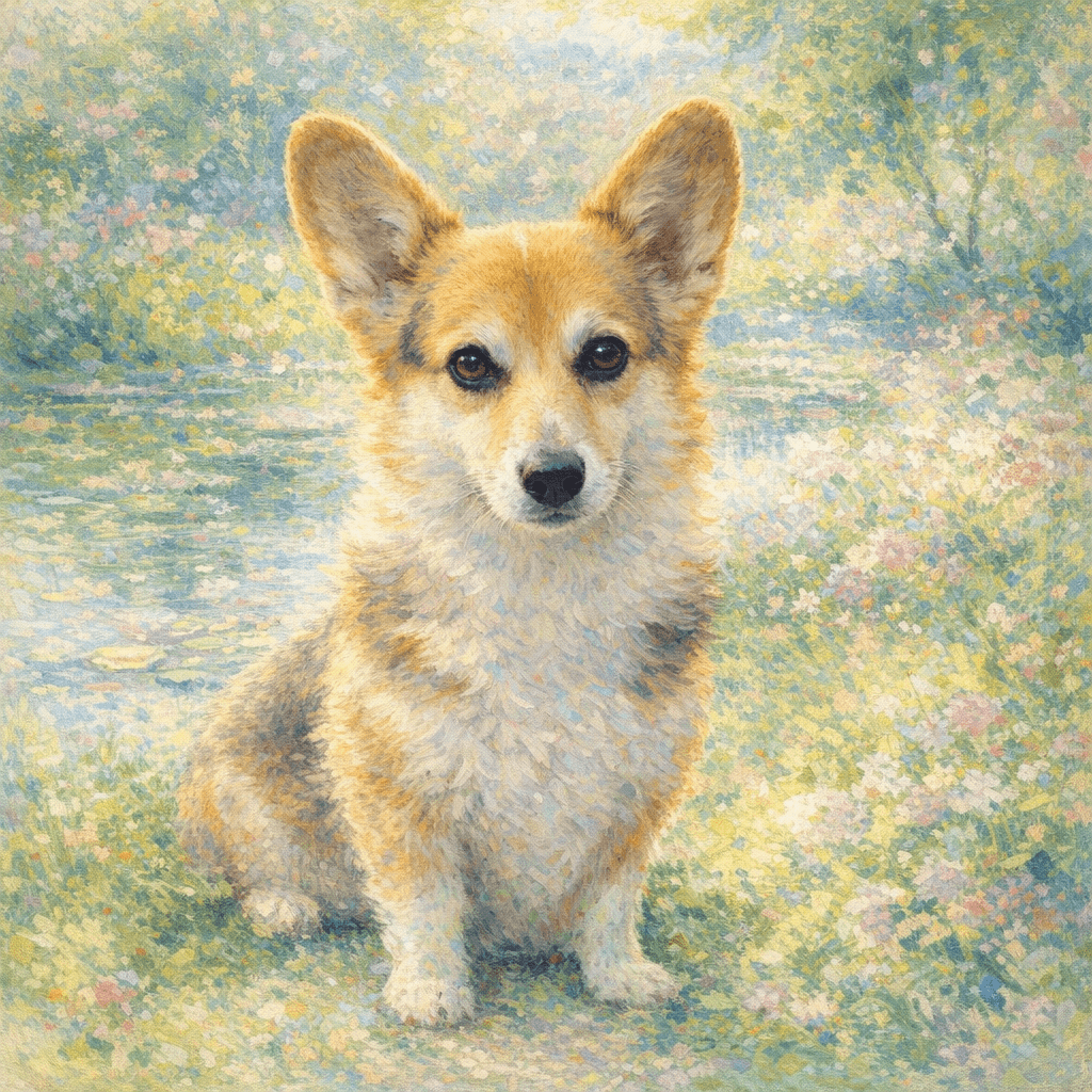 A finished Royal Hound portrait — Stump — Monet