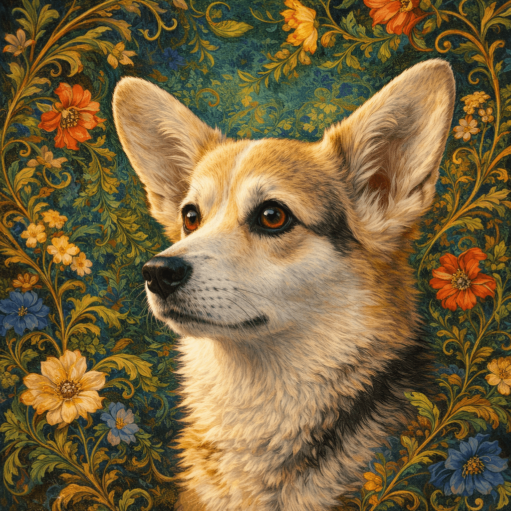 Stump painted in the Royal Floral style by the Royal Hound engine