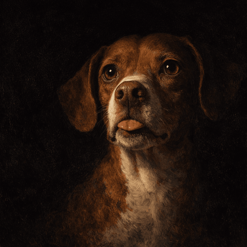 A finished Royal Hound portrait — Caravaggio Tenebrism